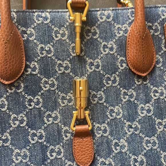 Gucci Jackie 1961 medium tote bag denim - Picture 7 of 8